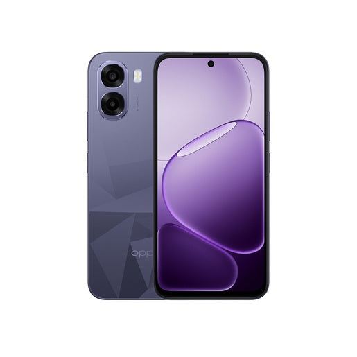 OPPO A6k morado frente y atrás